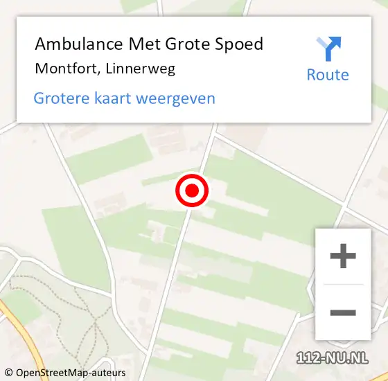 Locatie op kaart van de 112 melding: Ambulance Met Grote Spoed Naar Montfort, Linnerweg op 30 maart 2021 15:12