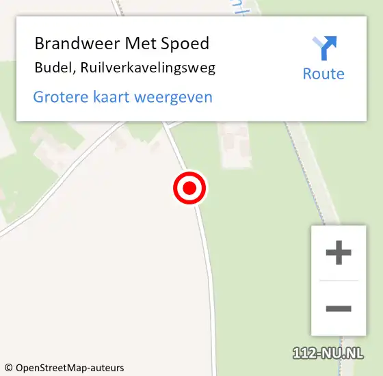 Locatie op kaart van de 112 melding: Brandweer Met Spoed Naar Budel, Ruilverkavelingsweg op 30 maart 2021 15:13