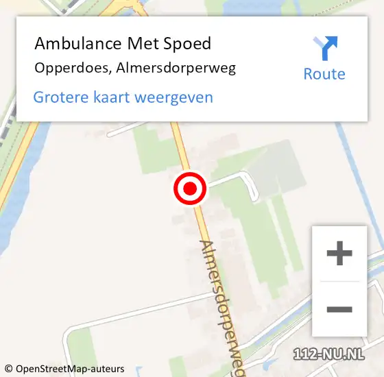 Locatie op kaart van de 112 melding: Ambulance Met Spoed Naar Opperdoes, Almersdorperweg op 30 maart 2021 17:43