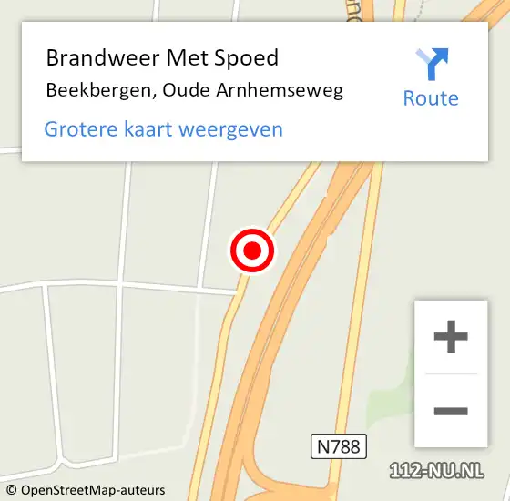 Locatie op kaart van de 112 melding: Brandweer Met Spoed Naar Beekbergen, Oude Arnhemseweg op 30 maart 2021 17:53