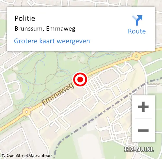 Locatie op kaart van de 112 melding: Politie Brunssum, Emmaweg op 30 maart 2021 19:02