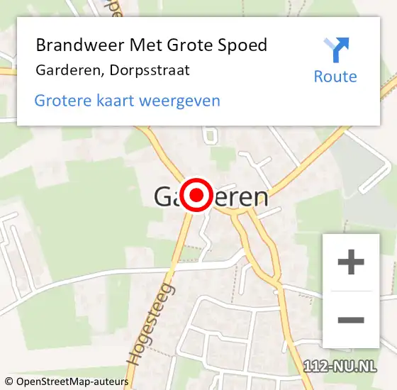 Locatie op kaart van de 112 melding: Brandweer Met Grote Spoed Naar Garderen, Dorpsstraat op 30 maart 2021 19:12