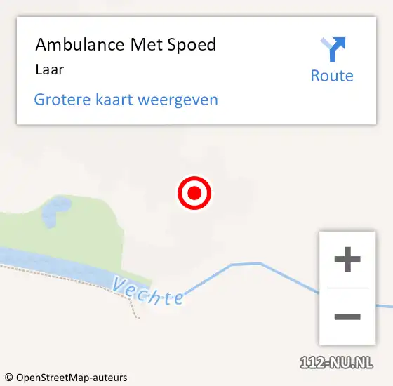 Locatie op kaart van de 112 melding: Ambulance Met Spoed Naar Laar op 6 juni 2014 13:28