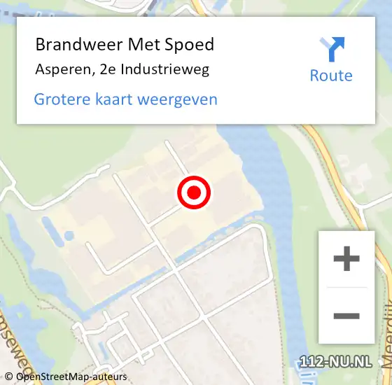 Locatie op kaart van de 112 melding: Brandweer Met Spoed Naar Asperen, 2e Industrieweg op 30 maart 2021 20:42