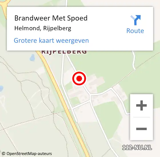 Locatie op kaart van de 112 melding: Brandweer Met Spoed Naar Helmond, Rijpelberg op 30 maart 2021 20:42