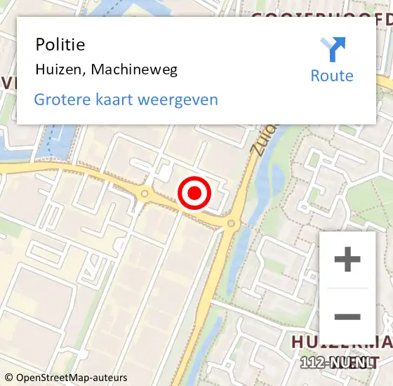 Locatie op kaart van de 112 melding: Politie Huizen, Machineweg op 30 maart 2021 20:49