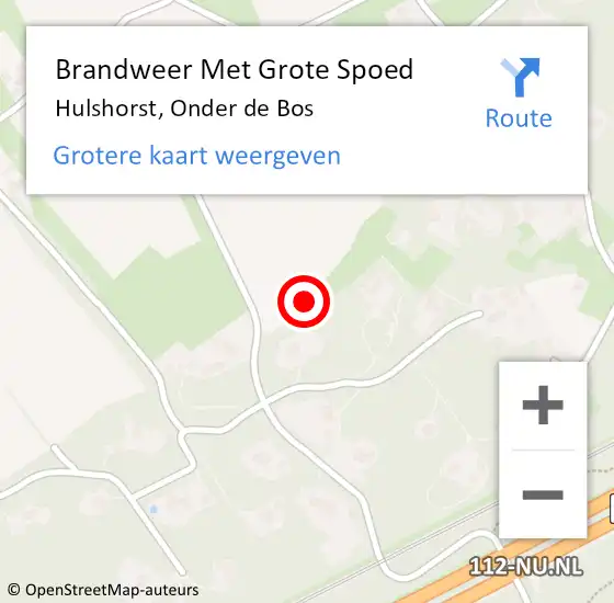 Locatie op kaart van de 112 melding: Brandweer Met Grote Spoed Naar Hulshorst, Onder de Bos op 6 juni 2014 13:32