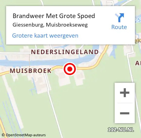 Locatie op kaart van de 112 melding: Brandweer Met Grote Spoed Naar Giessenburg, Muisbroekseweg op 31 maart 2021 06:39