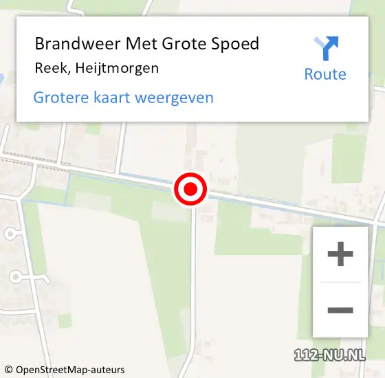 Locatie op kaart van de 112 melding: Brandweer Met Grote Spoed Naar Reek, Heijtmorgen op 31 maart 2021 08:02