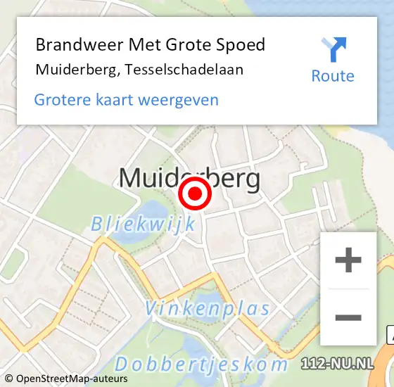 Locatie op kaart van de 112 melding: Brandweer Met Grote Spoed Naar Muiderberg, Tesselschadelaan op 31 maart 2021 09:10