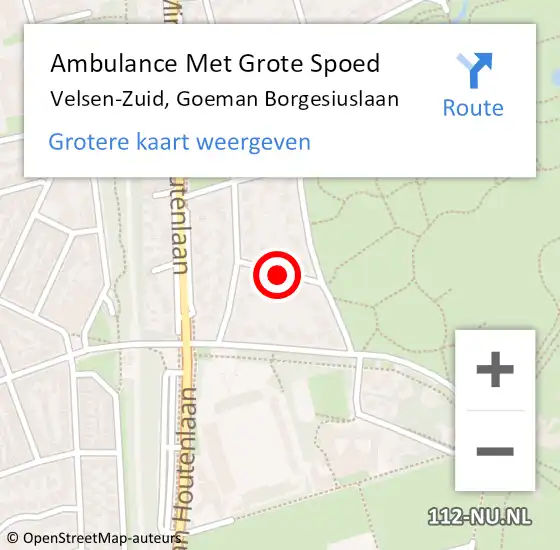 Locatie op kaart van de 112 melding: Ambulance Met Grote Spoed Naar Velsen-Zuid, Goeman Borgesiuslaan op 31 maart 2021 09:52