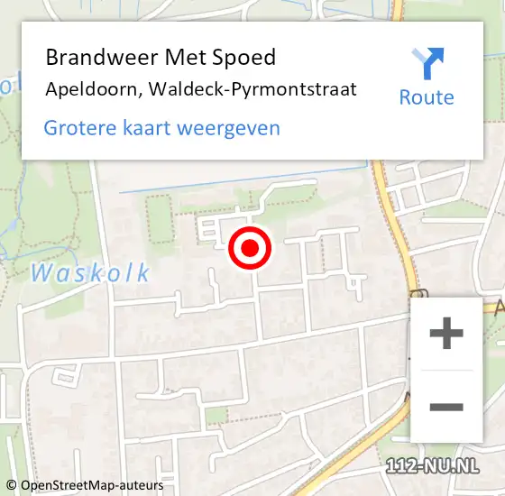 Locatie op kaart van de 112 melding: Brandweer Met Spoed Naar Apeldoorn, Waldeck-Pyrmontstraat op 31 maart 2021 09:59