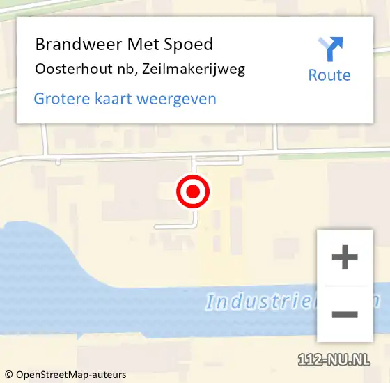 Locatie op kaart van de 112 melding: Brandweer Met Spoed Naar Oosterhout nb, Zeilmakerijweg op 31 maart 2021 11:30