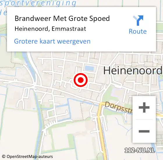 Locatie op kaart van de 112 melding: Brandweer Met Grote Spoed Naar Heinenoord, Emmastraat op 31 maart 2021 11:43