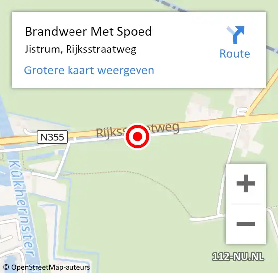 Locatie op kaart van de 112 melding: Brandweer Met Spoed Naar Jistrum, Rijksstraatweg op 31 maart 2021 11:44