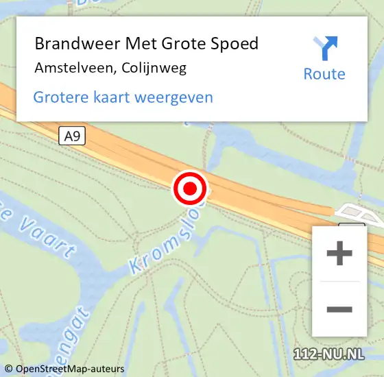 Locatie op kaart van de 112 melding: Brandweer Met Grote Spoed Naar Amstelveen, Colijnweg op 31 maart 2021 12:10