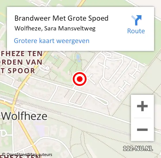 Locatie op kaart van de 112 melding: Brandweer Met Grote Spoed Naar Wolfheze, Sara Mansveltweg op 31 maart 2021 12:24