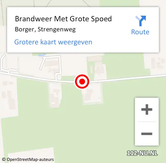 Locatie op kaart van de 112 melding: Brandweer Met Grote Spoed Naar Borger, Strengenweg op 31 maart 2021 13:23