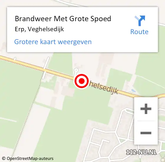 Locatie op kaart van de 112 melding: Brandweer Met Grote Spoed Naar Erp, Veghelsedijk op 31 maart 2021 13:25