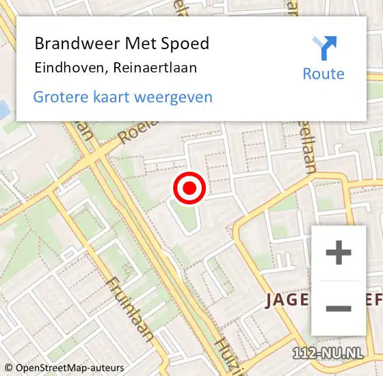 Locatie op kaart van de 112 melding: Brandweer Met Spoed Naar Eindhoven, Reinaertlaan op 31 maart 2021 13:35