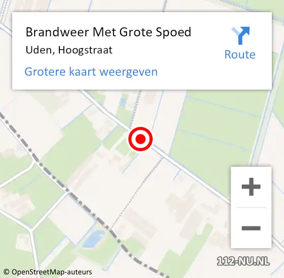 Locatie op kaart van de 112 melding: Brandweer Met Grote Spoed Naar Uden, Hoogstraat op 31 maart 2021 13:56