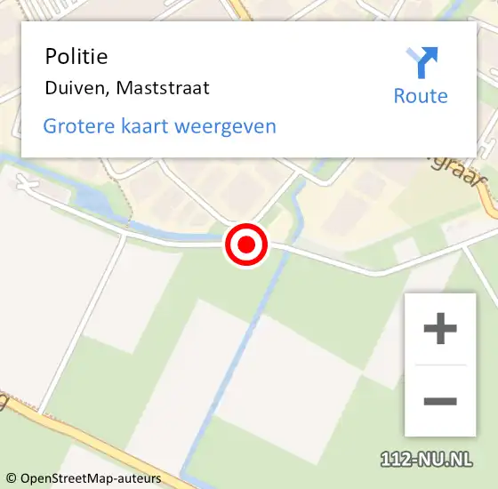 Locatie op kaart van de 112 melding: Politie Duiven, Maststraat op 31 maart 2021 14:29