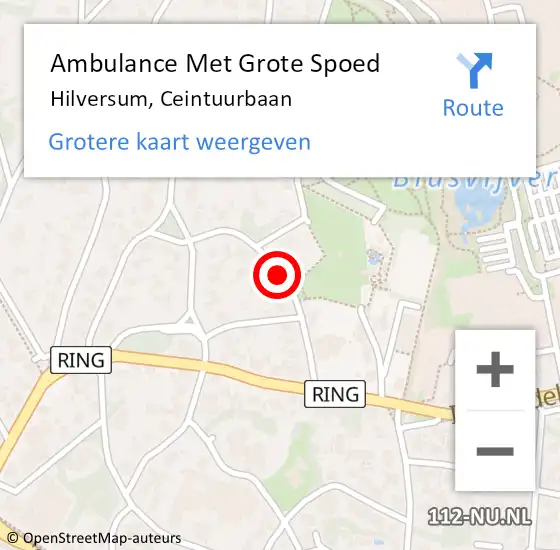 Locatie op kaart van de 112 melding: Ambulance Met Grote Spoed Naar Hilversum, Ceintuurbaan op 31 maart 2021 14:46