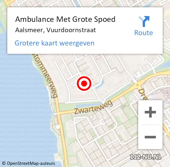 Locatie op kaart van de 112 melding: Ambulance Met Grote Spoed Naar Aalsmeer, Vuurdoornstraat op 31 maart 2021 14:50