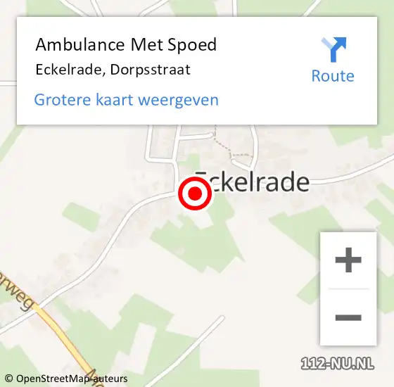 Locatie op kaart van de 112 melding: Ambulance Met Spoed Naar Eckelrade, Dorpsstraat op 6 juni 2014 14:32