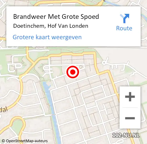 Locatie op kaart van de 112 melding: Brandweer Met Grote Spoed Naar Doetinchem, Hof Van Londen op 31 maart 2021 16:18