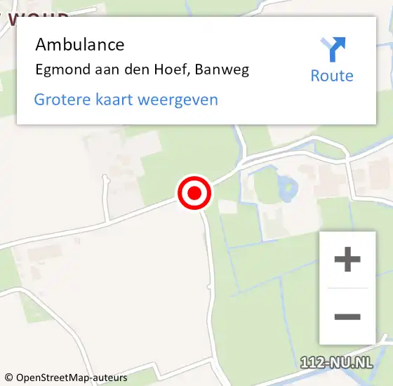 Locatie op kaart van de 112 melding: Ambulance Egmond aan den Hoef, Banweg op 31 maart 2021 16:37