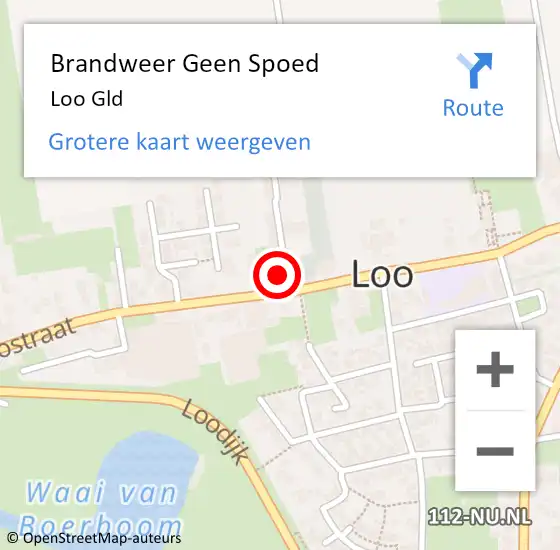 Locatie op kaart van de 112 melding: Brandweer Geen Spoed Naar Loo Gld op 31 maart 2021 17:09