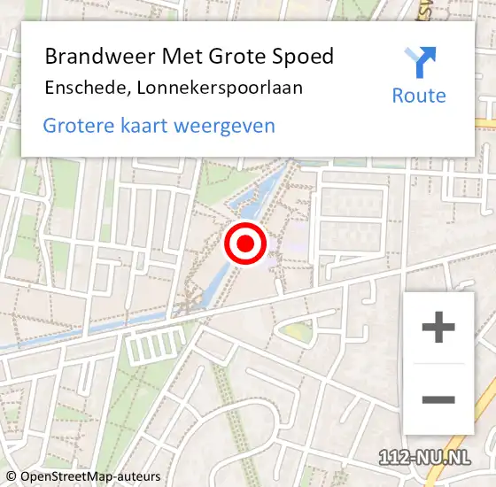 Locatie op kaart van de 112 melding: Brandweer Met Grote Spoed Naar Enschede, Lonnekerspoorlaan op 31 maart 2021 17:11