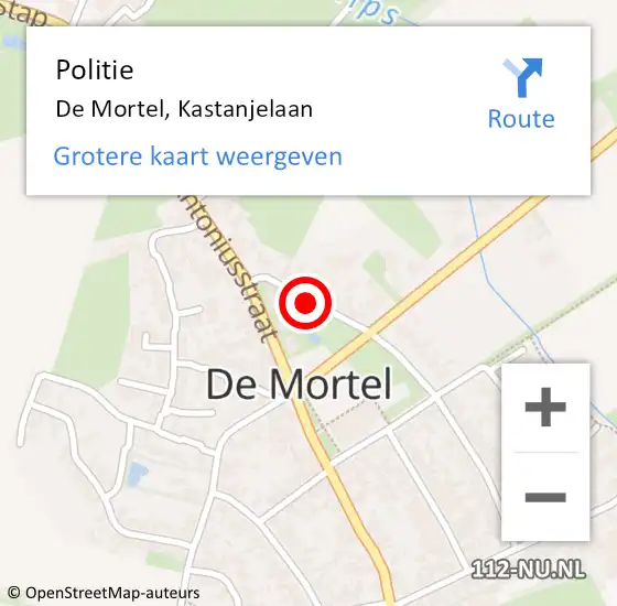 Locatie op kaart van de 112 melding: Politie De Mortel, Kastanjelaan op 31 maart 2021 17:16