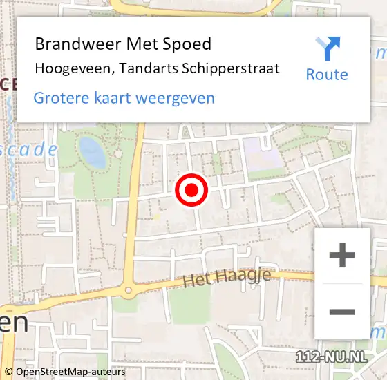 Locatie op kaart van de 112 melding: Brandweer Met Spoed Naar Hoogeveen, Tandarts Schipperstraat op 31 maart 2021 17:46