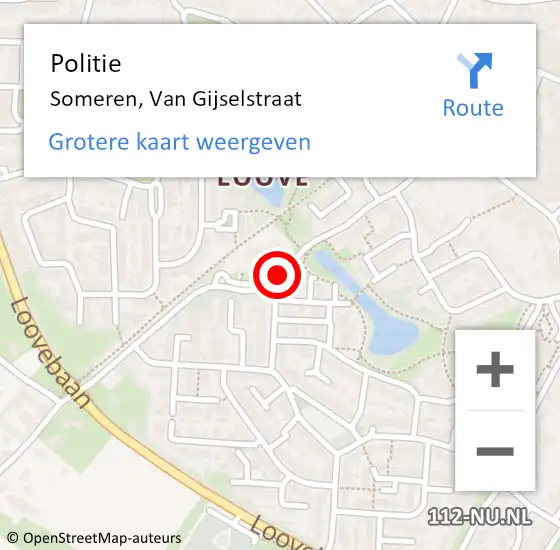 Locatie op kaart van de 112 melding: Politie Someren, Van Gijselstraat op 31 maart 2021 18:37
