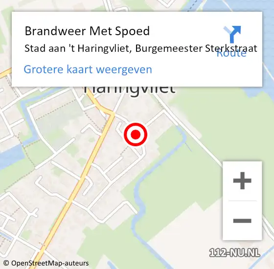 Locatie op kaart van de 112 melding: Brandweer Met Spoed Naar Stad aan 't Haringvliet, Burgemeester Sterkstraat op 31 maart 2021 18:54