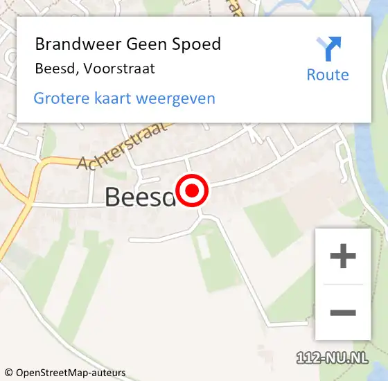 Locatie op kaart van de 112 melding: Brandweer Geen Spoed Naar Beesd, Voorstraat op 31 maart 2021 19:13