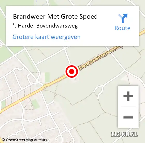 Locatie op kaart van de 112 melding: Brandweer Met Grote Spoed Naar 't Harde, Bovendwarsweg op 31 maart 2021 19:14