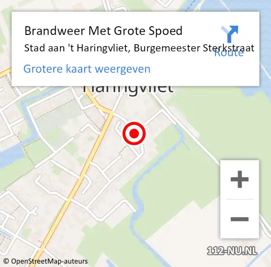 Locatie op kaart van de 112 melding: Brandweer Met Grote Spoed Naar Stad aan 't Haringvliet, Burgemeester Sterkstraat op 31 maart 2021 19:37