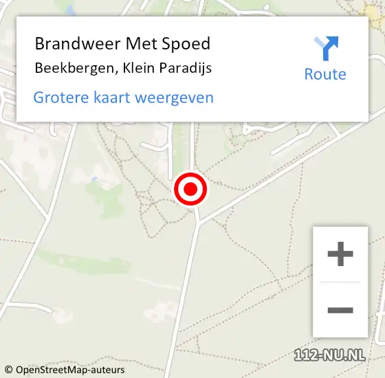 Locatie op kaart van de 112 melding: Brandweer Met Spoed Naar Beekbergen, Klein Paradijs op 31 maart 2021 19:48