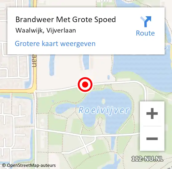 Locatie op kaart van de 112 melding: Brandweer Met Grote Spoed Naar Waalwijk, Vijverlaan op 31 maart 2021 20:51