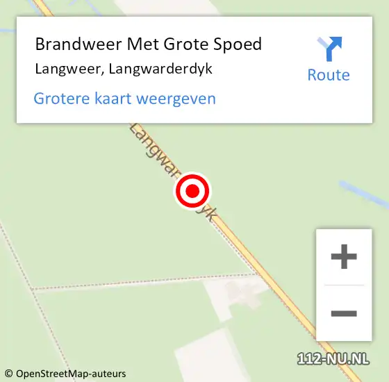 Locatie op kaart van de 112 melding: Brandweer Met Grote Spoed Naar Langweer, Langwarderdyk op 31 maart 2021 21:38