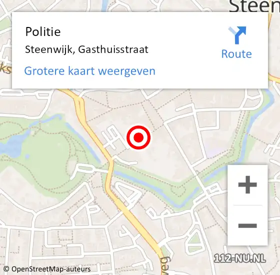 Locatie op kaart van de 112 melding: Politie Steenwijk, Gasthuisstraat op 31 maart 2021 22:53