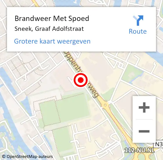 Locatie op kaart van de 112 melding: Brandweer Met Spoed Naar Sneek, Graaf Adolfstraat op 31 maart 2021 23:43