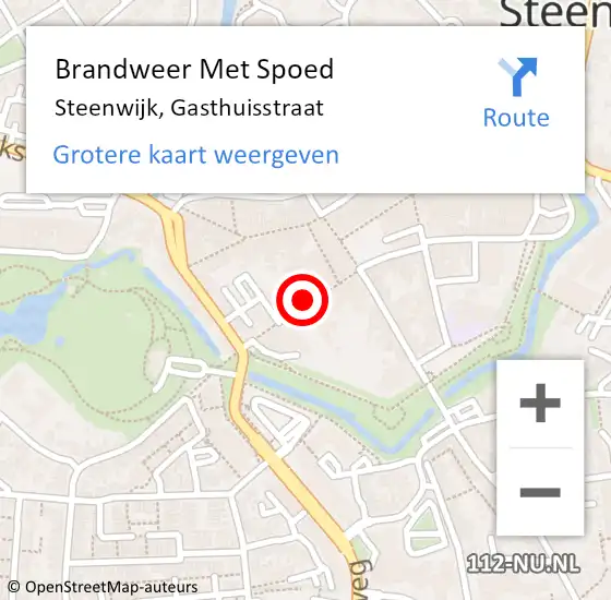 Locatie op kaart van de 112 melding: Brandweer Met Spoed Naar Steenwijk, Gasthuisstraat op 1 april 2021 04:22