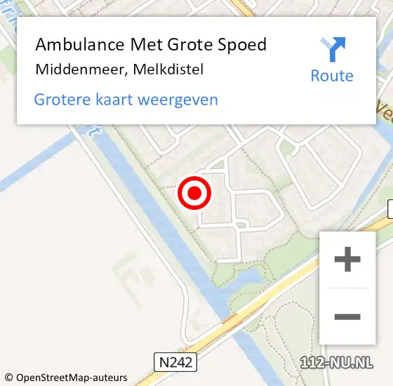 Locatie op kaart van de 112 melding: Ambulance Met Grote Spoed Naar Middenmeer, Melkdistel op 1 april 2021 06:10
