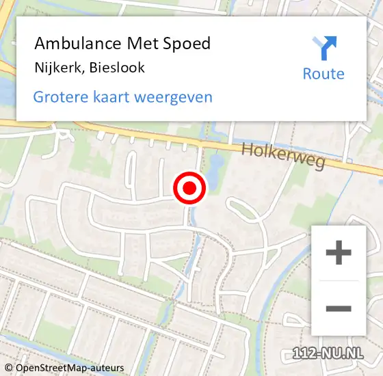 Locatie op kaart van de 112 melding: Ambulance Met Spoed Naar Nijkerk, Bieslook op 1 april 2021 08:11