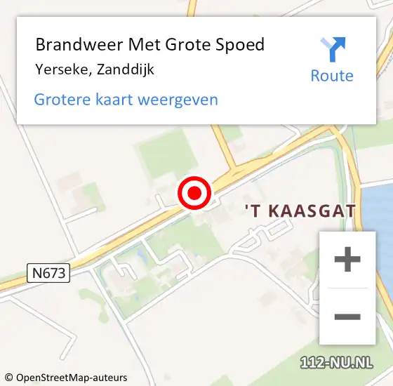 Locatie op kaart van de 112 melding: Brandweer Met Grote Spoed Naar Yerseke, Zanddijk op 1 april 2021 09:24