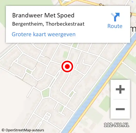 Locatie op kaart van de 112 melding: Brandweer Met Spoed Naar Bergentheim, Thorbeckestraat op 1 april 2021 10:05